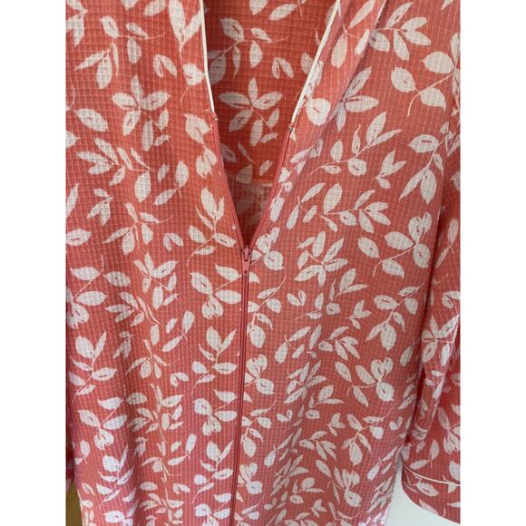 Jasmine Rose Womens XL Pink Robe Duster House Lounge Dress Maxi Zip Up Pockets - Picture 3 of 4